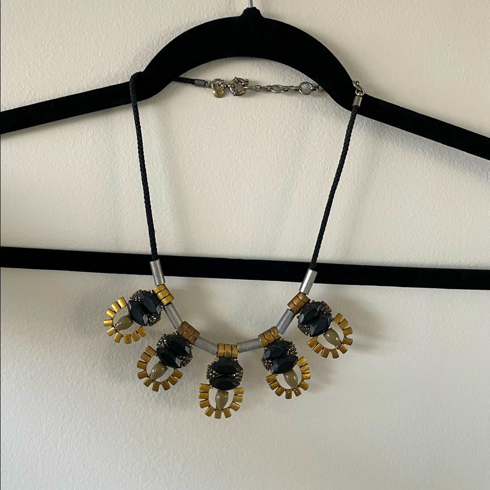 J.Crew Art Deco Sunburst Cord Necklace